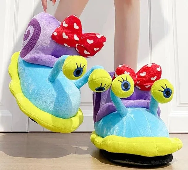 Adult Cosy Gary the Snail Slipper Warm Slippers for Women Cute Slippers Winter Indoor Slipper House Shoes