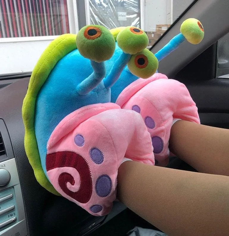 Adult Cosy Gary the Snail Slipper Warm Slippers for Women Cute Slippers Winter Indoor Slipper House Shoes