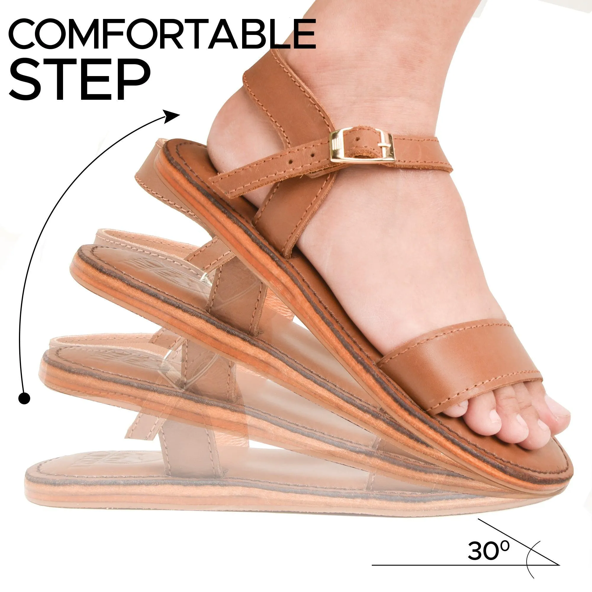 Aerothotic Myrina Women Strappy Natural Leather Slingback Sandals - LK2104