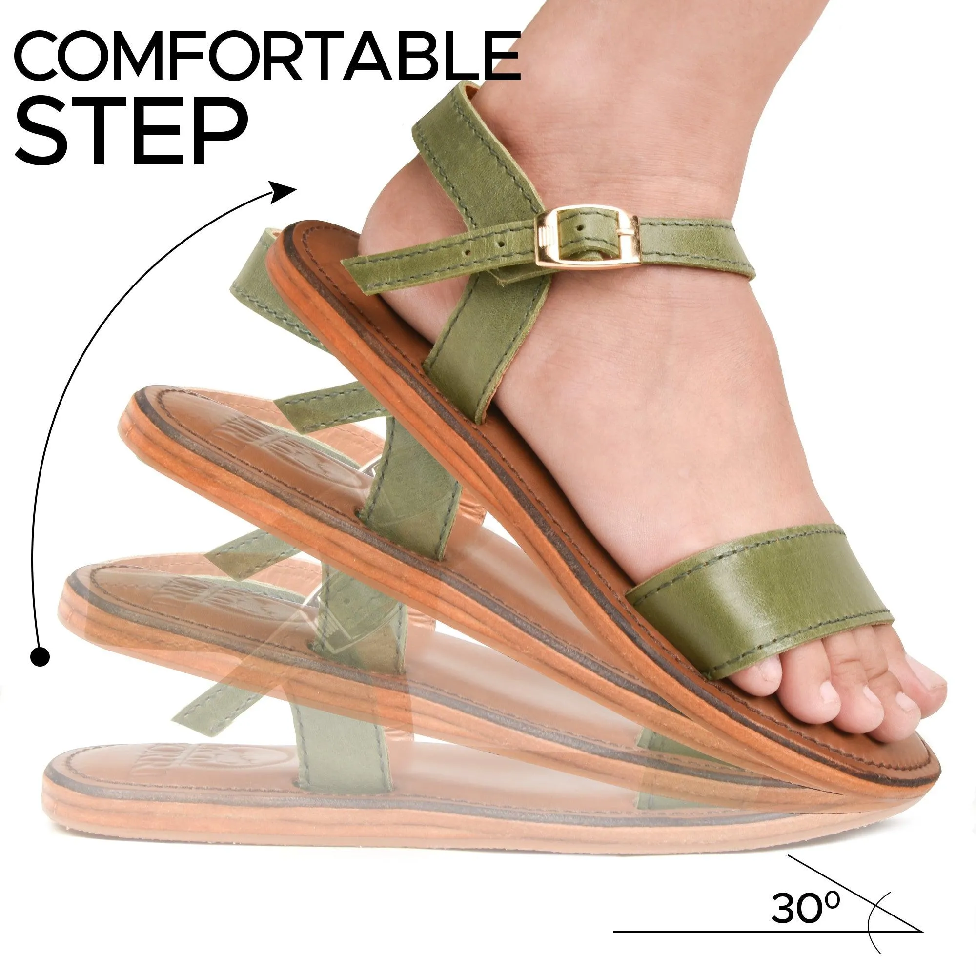 Aerothotic Myrina Women Strappy Natural Leather Slingback Sandals - LK2104