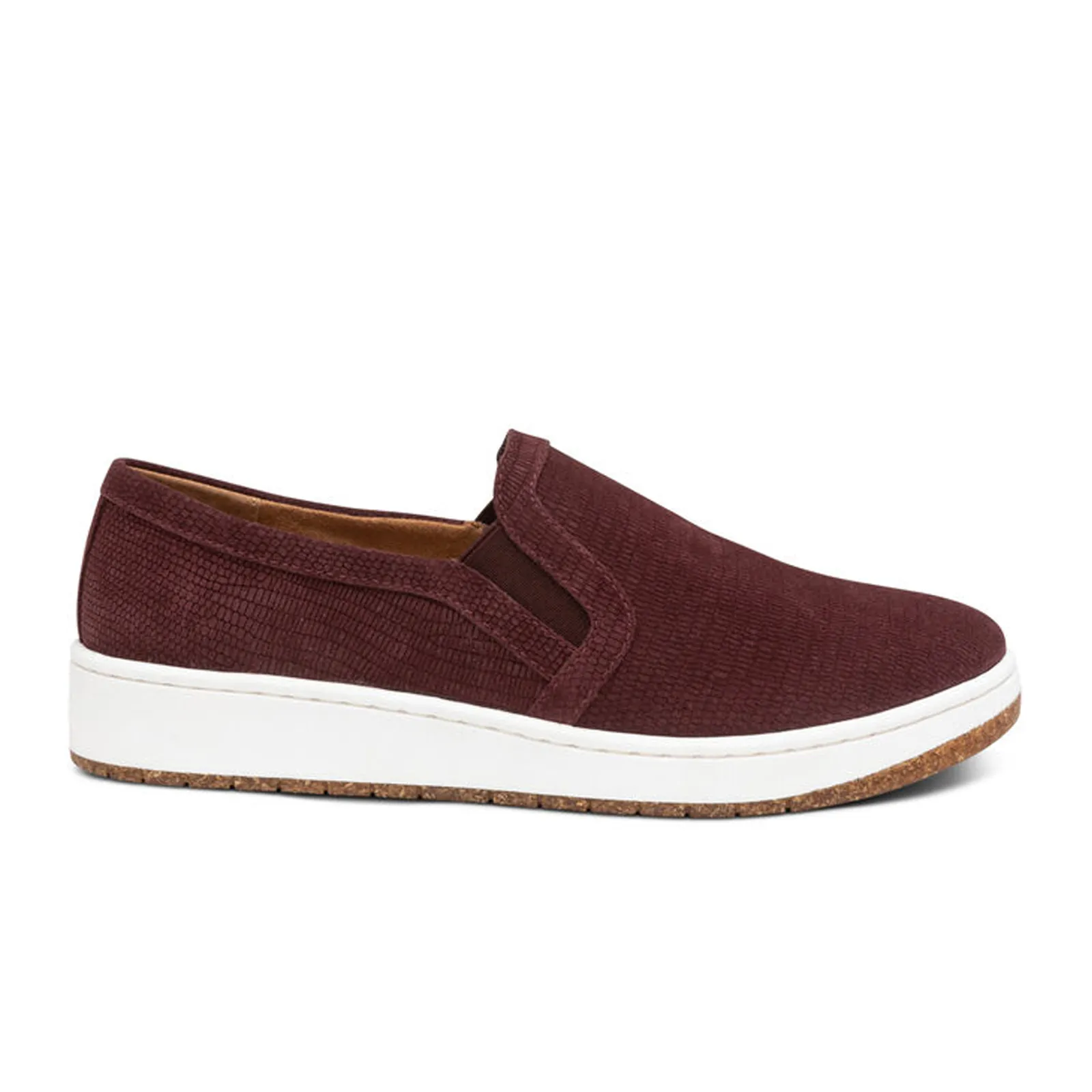 Aetrex Kenzie Slip On (Women) - Burgundy Croc