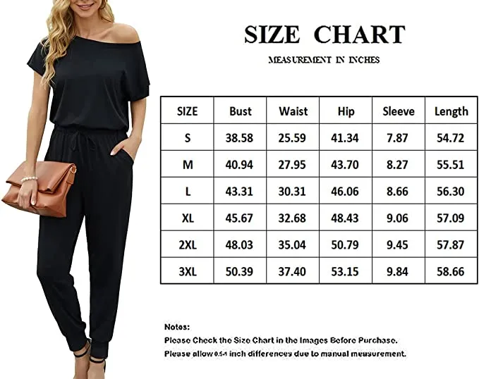 Blue Piece Summer Jumpsuit Rompers Off Shoulder for Women with Pockets Casual Elastic Waist - KAY SINN