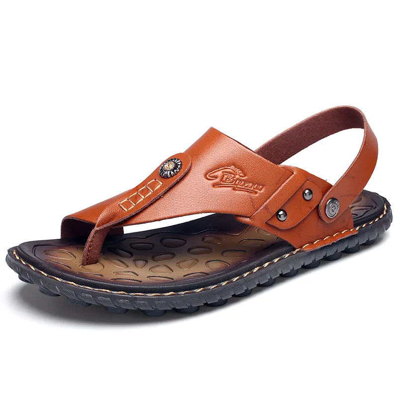 Breathable Leather Flip-Flops Slippers Sandals / Casual Summer Shoes for Men