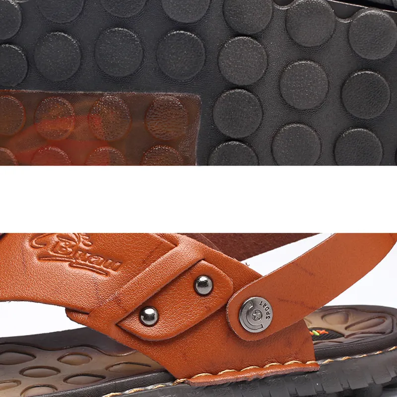 Breathable Leather Flip-Flops Slippers Sandals / Casual Summer Shoes for Men