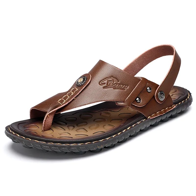 Breathable Leather Flip-Flops Slippers Sandals / Casual Summer Shoes for Men