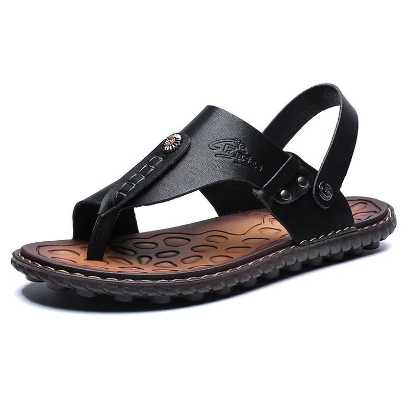 Breathable Leather Flip-Flops Slippers Sandals / Casual Summer Shoes for Men