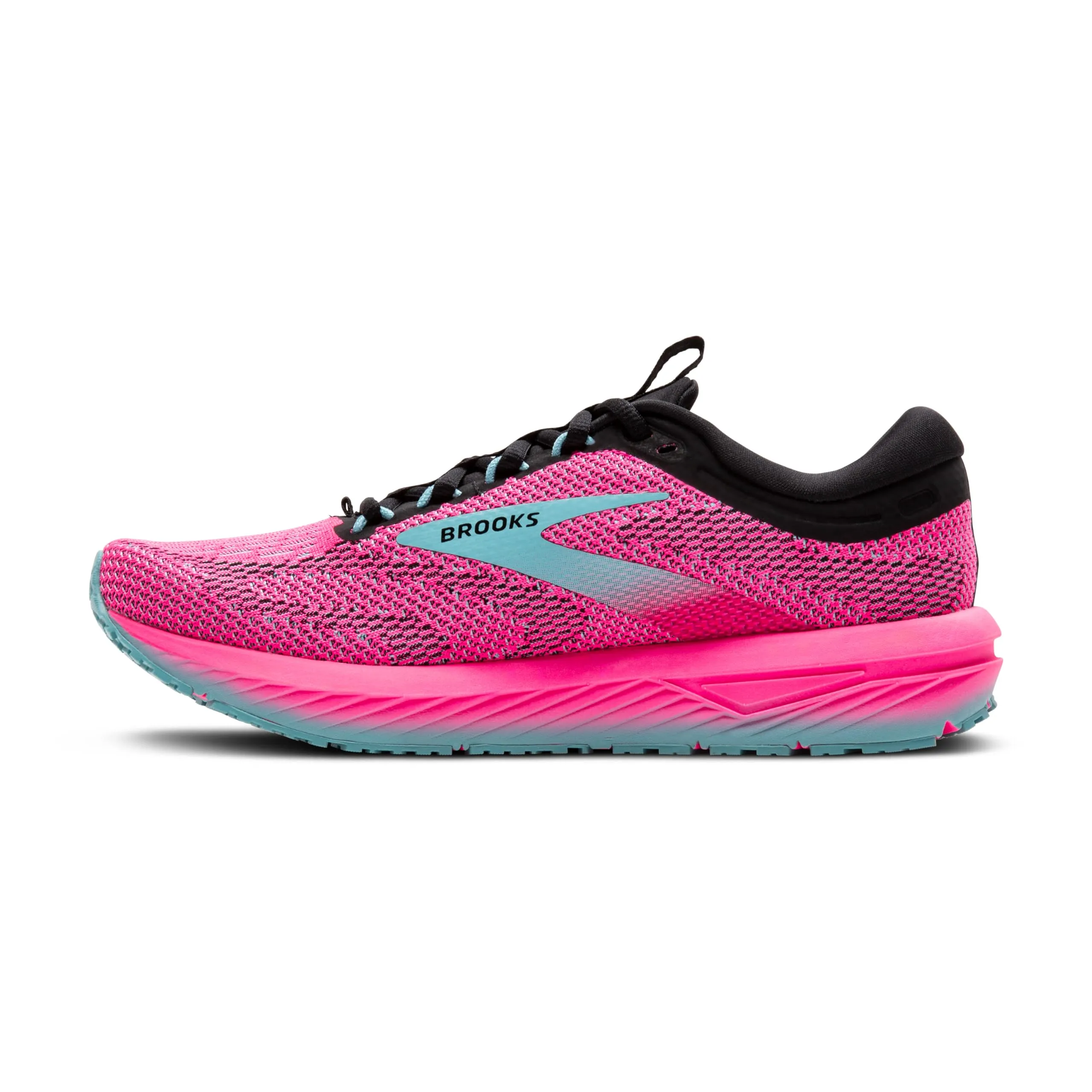 Brooks Women’s Revel 7 Neutral Running Shoe - Knockout Pink/Black/Aqua - 9 Medium