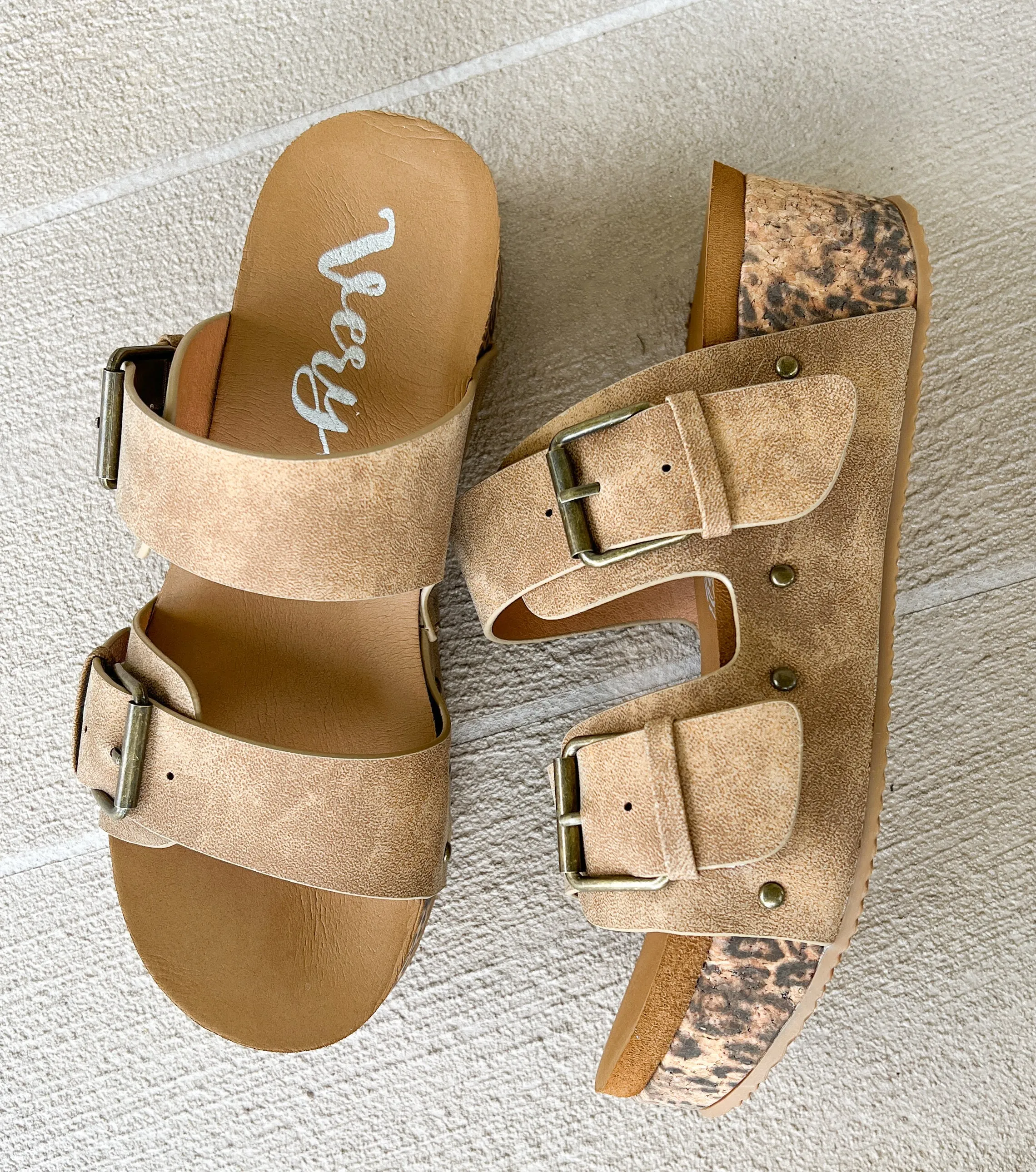 Charlotte Leopard Cork Sandals by Very G