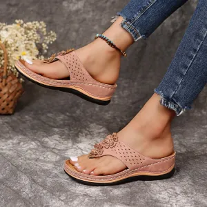 Cilool Sandals With Arch Support Anti-Slip Wedges Sandals