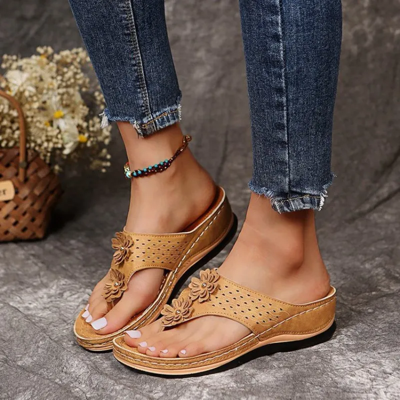 Cilool Sandals With Arch Support Anti-Slip Wedges Sandals