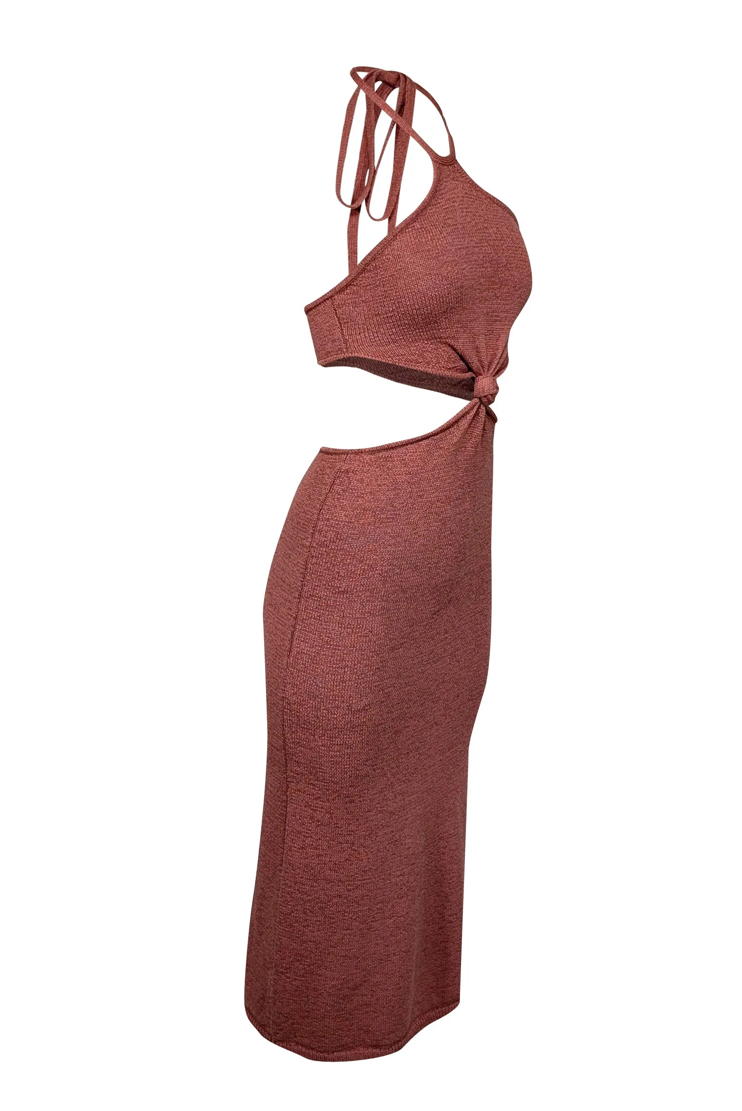 Cult Gaia - Mauve Pink Knit Cutout Halter Dress Sz XS