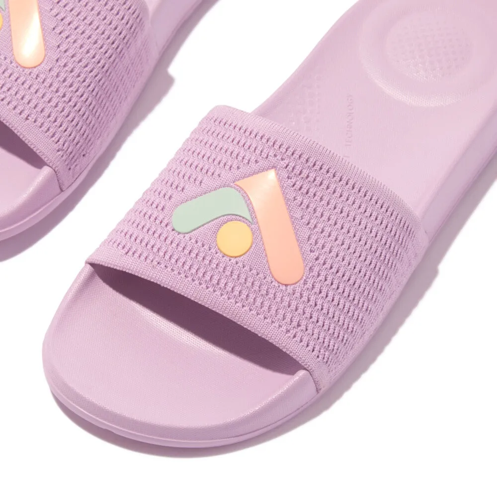 Fitflop iQushion Arrow Knit Slides Wild Lilac