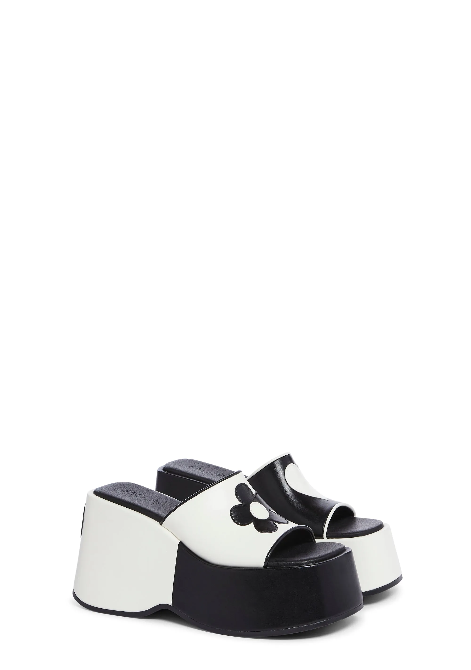 Free Luv Nation Platform Sandals - Black/White