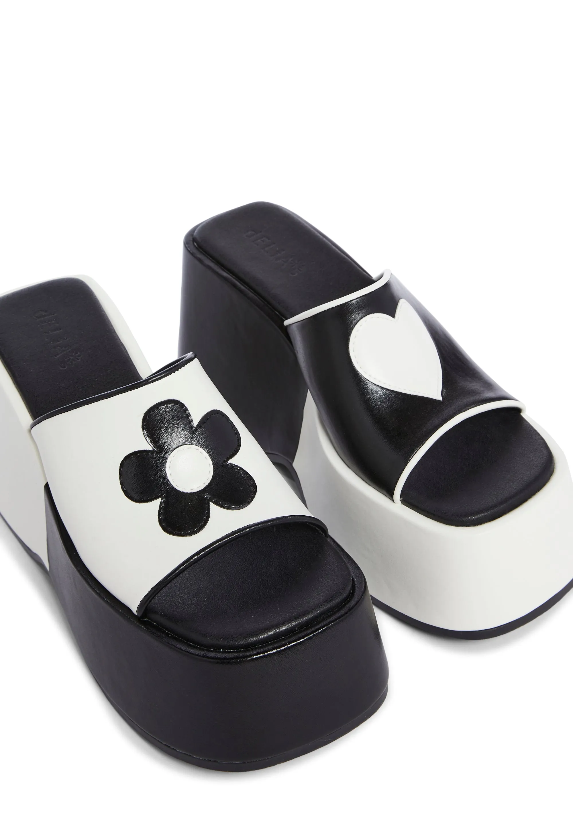 Free Luv Nation Platform Sandals - Black/White