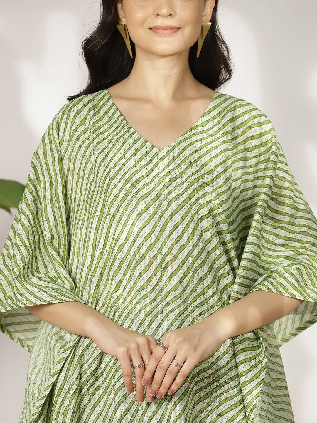 GreenStripes Cotton Kaftan