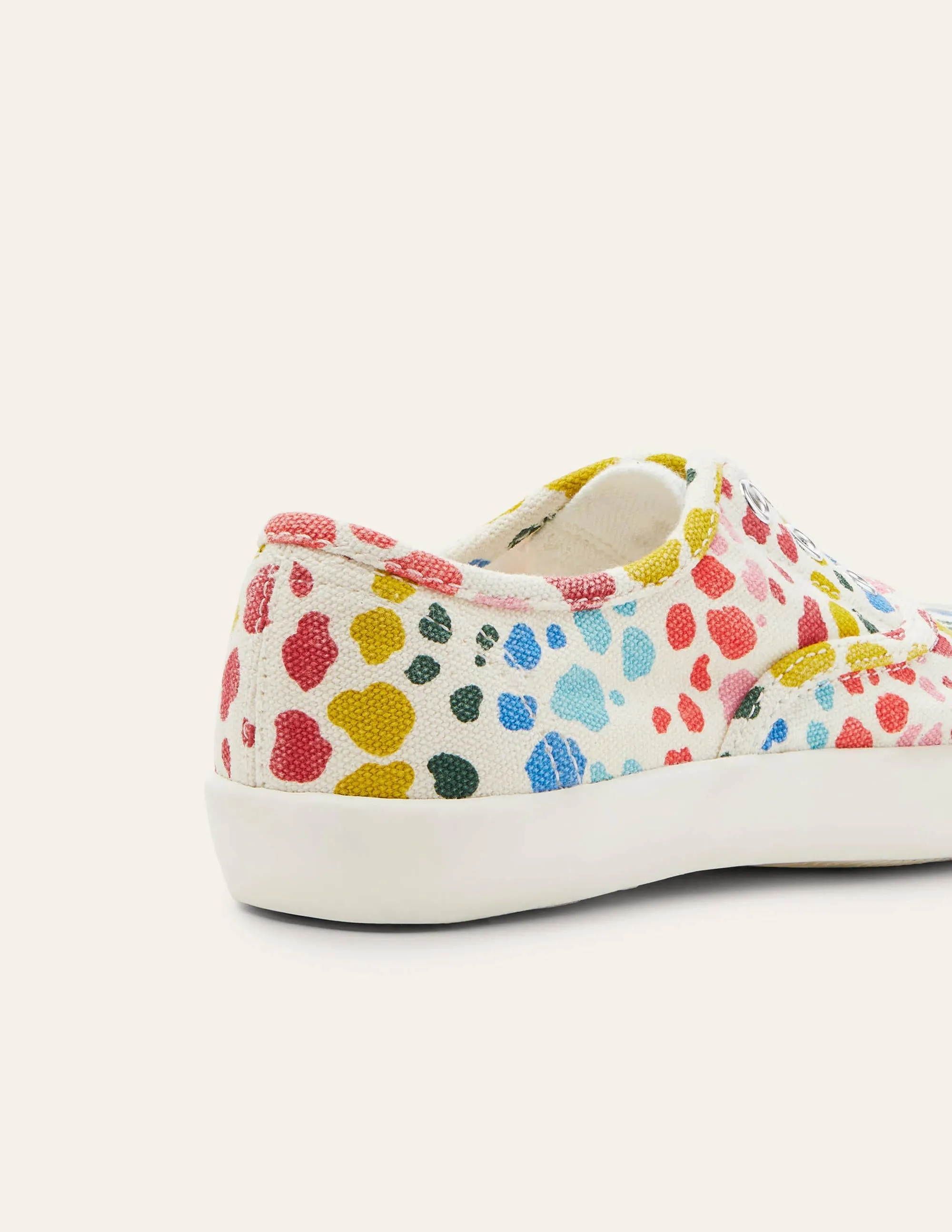 Laceless Canvas Plimsolls-Multi Leopard