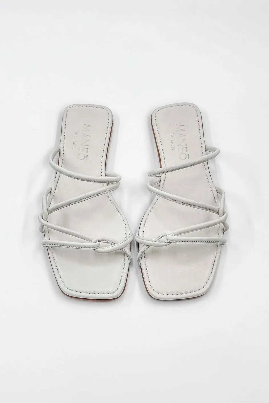 Maneo Lisa Slide Creme Leather Sandal