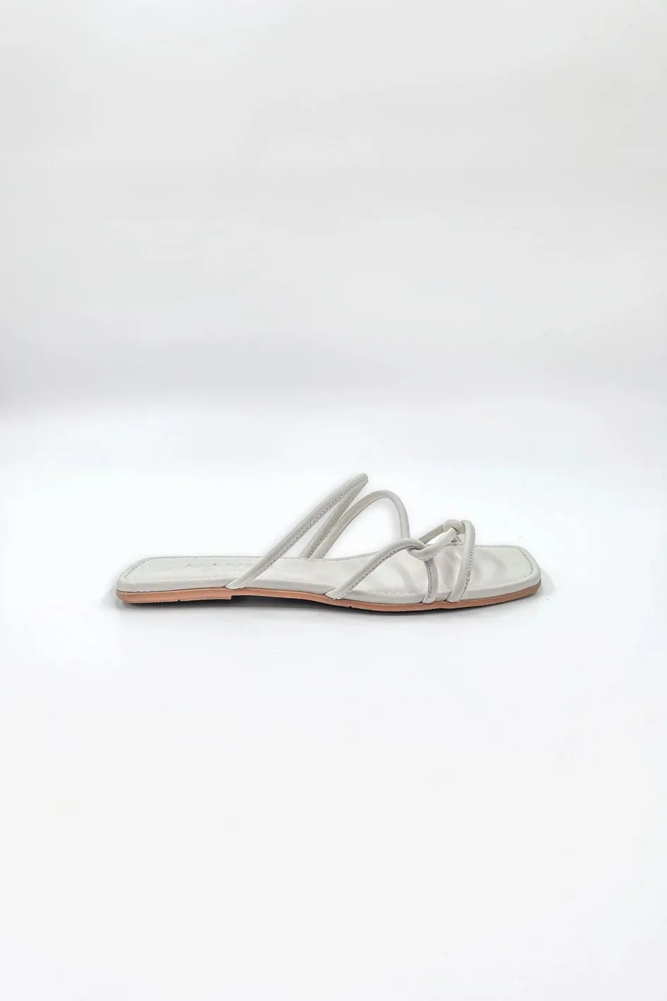 Maneo Lisa Slide Creme Leather Sandal