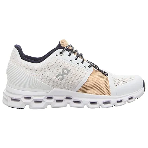 ON Running Women's Cloudstratus Sneaker Shoe (White/Almond, Numeric_9_Point_5)