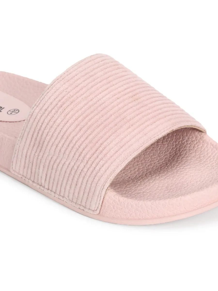 Pink Corduroy Slip Ons