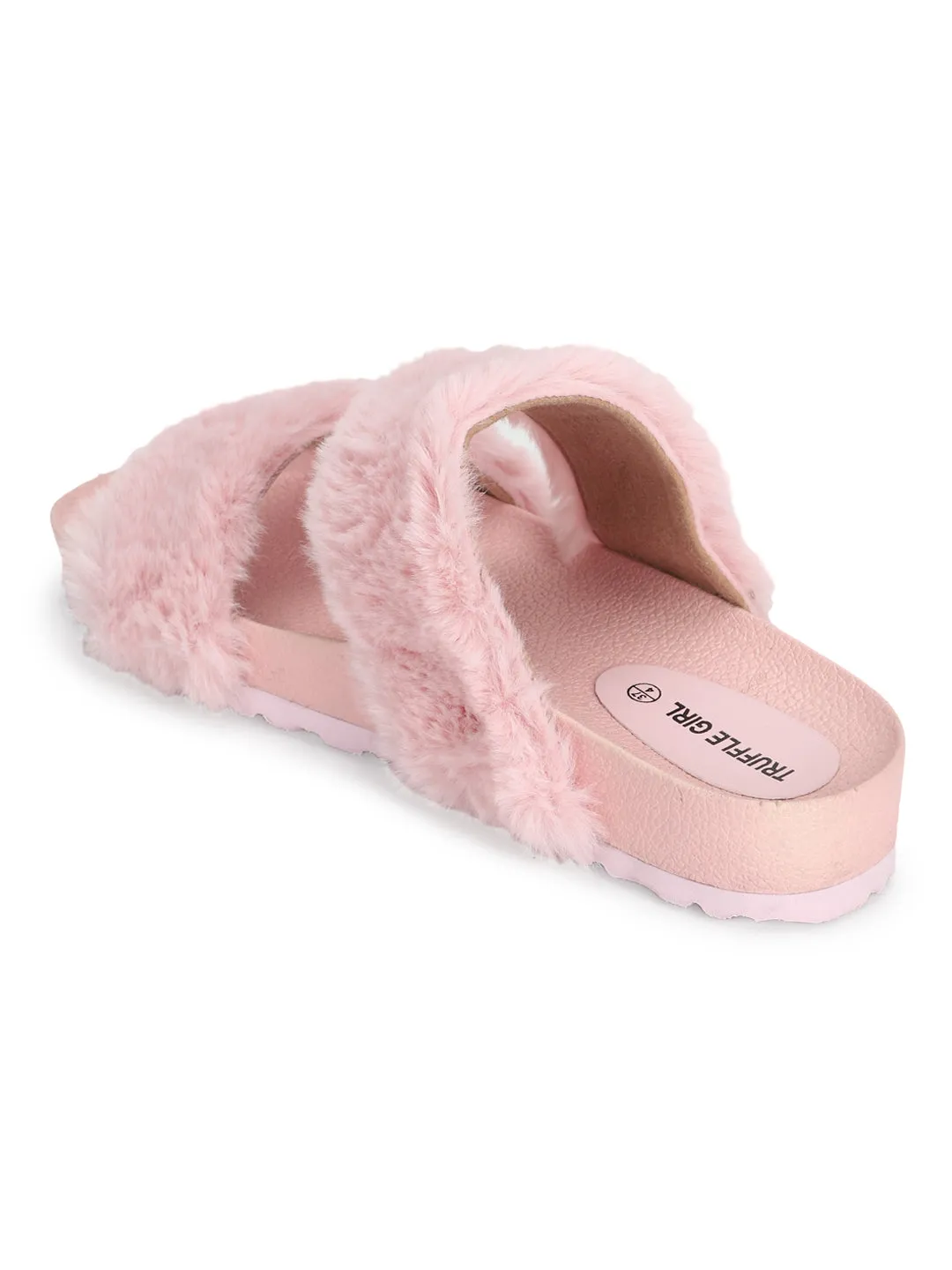 Pink Furry Slip Ons (TC-RLST9-PNK)