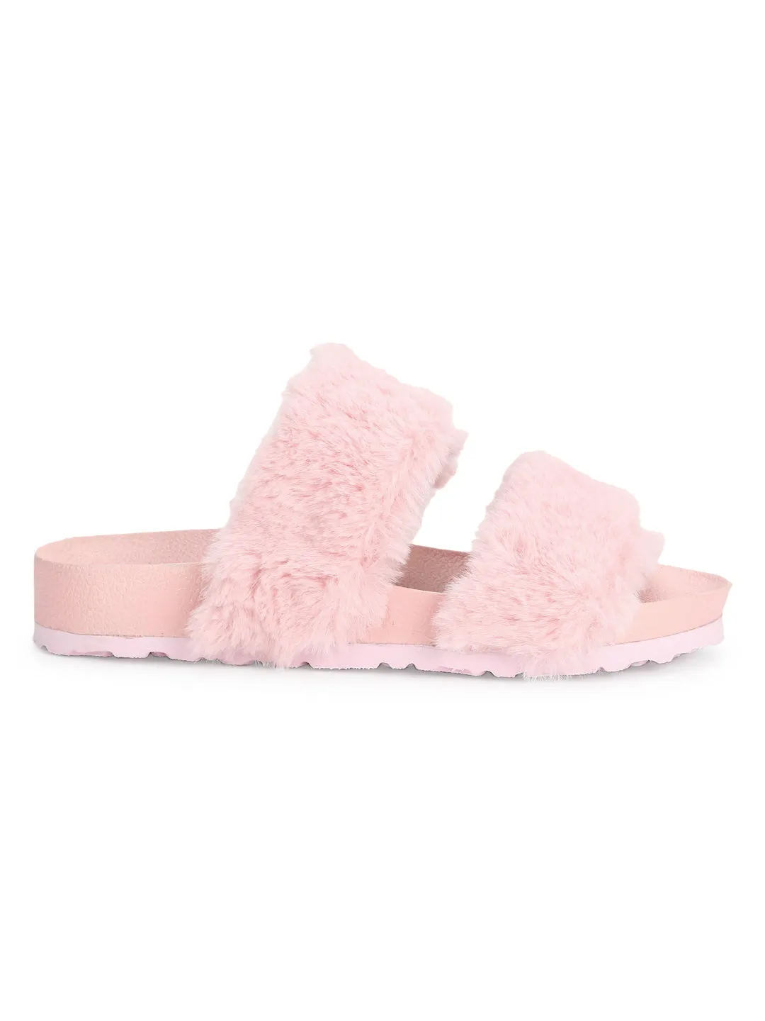 Pink Furry Slip Ons (TC-RLST9-PNK)