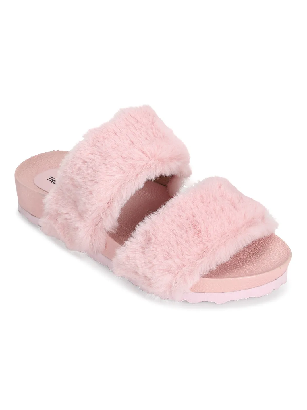 Pink Furry Slip Ons (TC-RLST9-PNK)