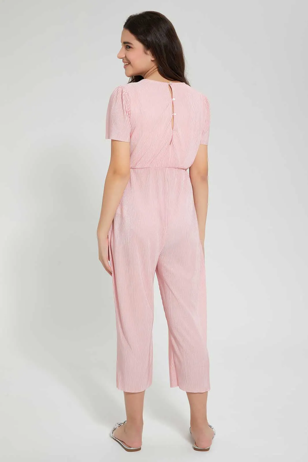 Pink Pleated Jumpsuit