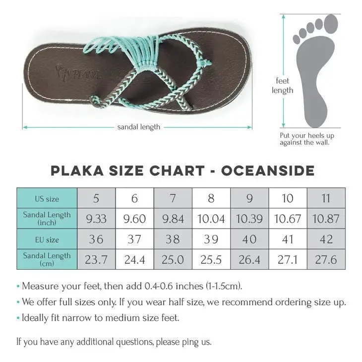 Plaka Turquoise-Gray Oceanside Flip Flop Sandals