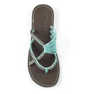 Plaka Turquoise-Gray Oceanside Flip Flop Sandals