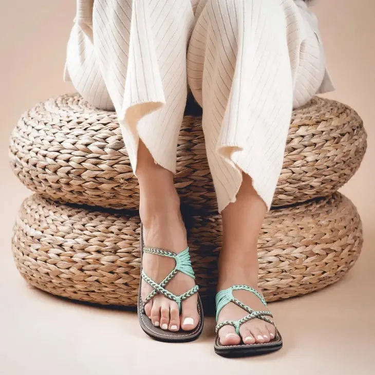 Plaka Turquoise-Gray Oceanside Flip Flop Sandals