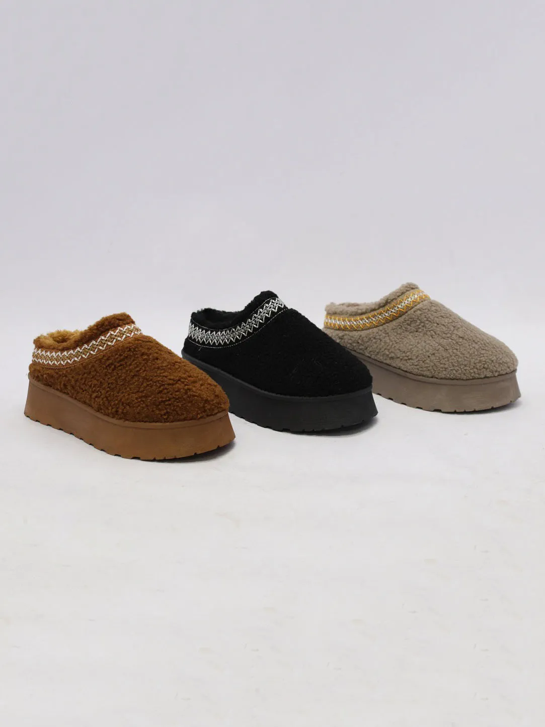 Platform Sherpa Slip Ons (Taupe)