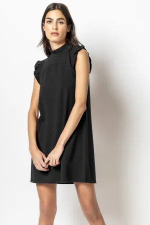 Ruffle Sleeve Mock Neck Dress