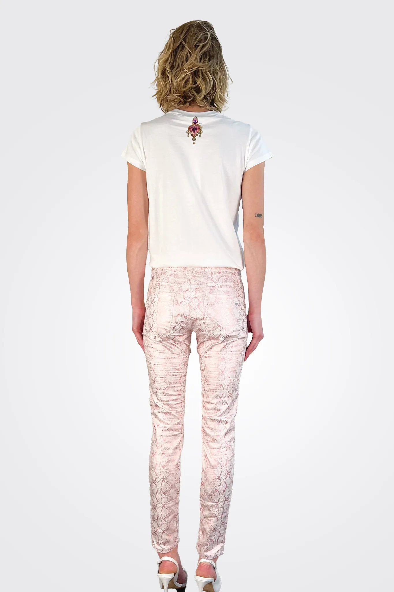 Shely Pants - Rose Gold Python