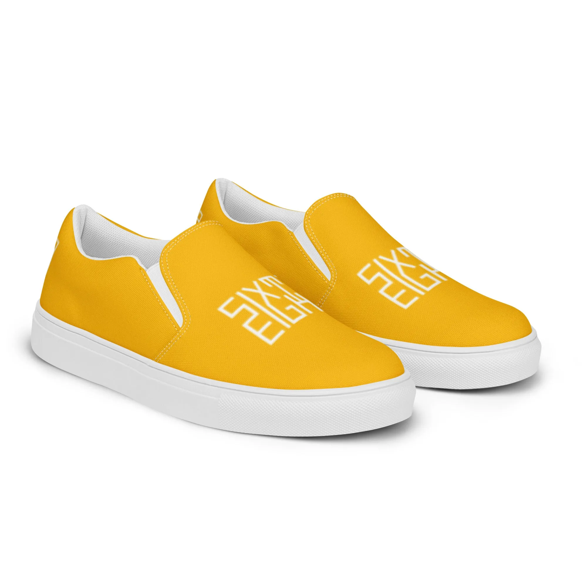 Sixty Eight 93 Logo White & Orange Women's Slip On Shoes