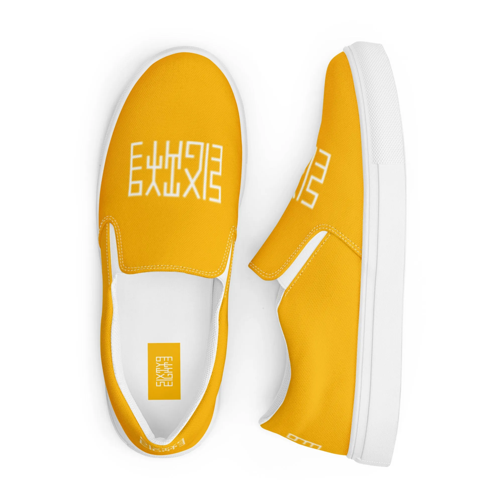 Sixty Eight 93 Logo White & Orange Women's Slip On Shoes