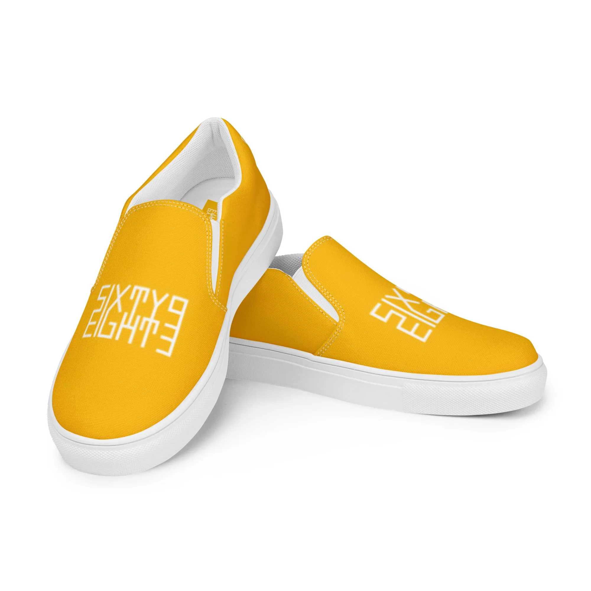 Sixty Eight 93 Logo White & Orange Women's Slip On Shoes