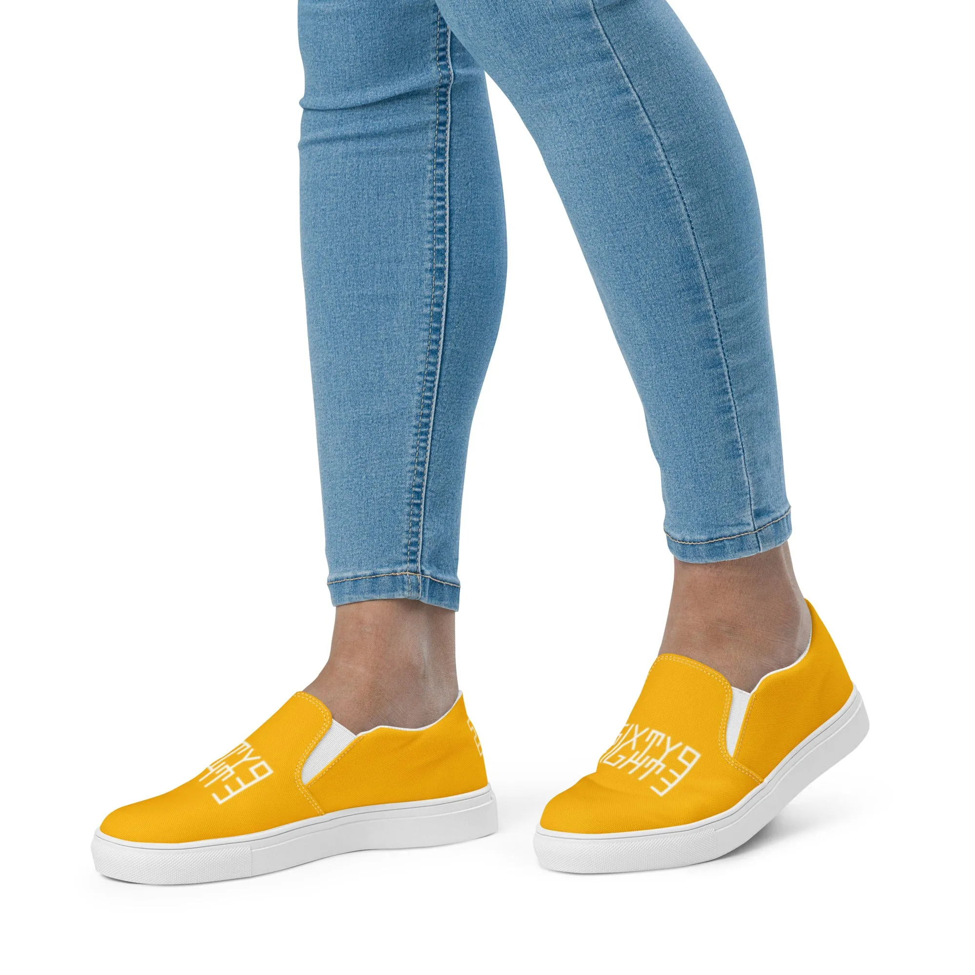 Sixty Eight 93 Logo White & Orange Women's Slip On Shoes