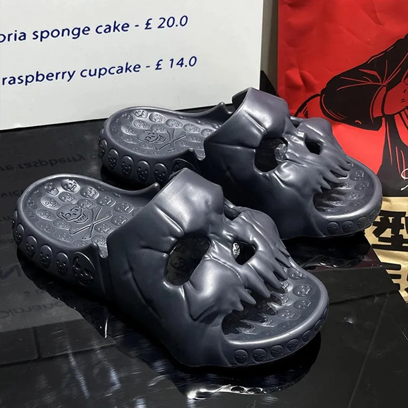 Terrifying Men's Skull Flip Flops Skull Sandals