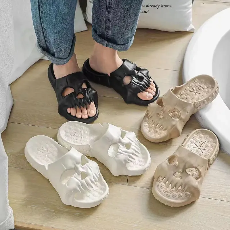 Terrifying Men's Skull Flip Flops Skull Sandals