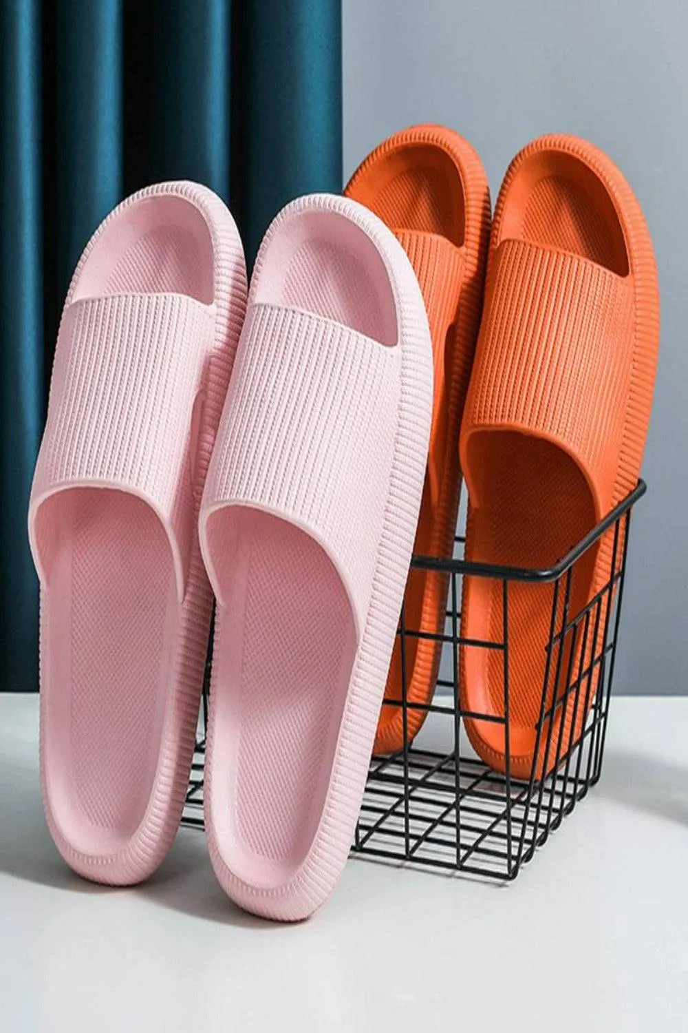 Thick Platform Comfy Rubber Pink Kappa Slides