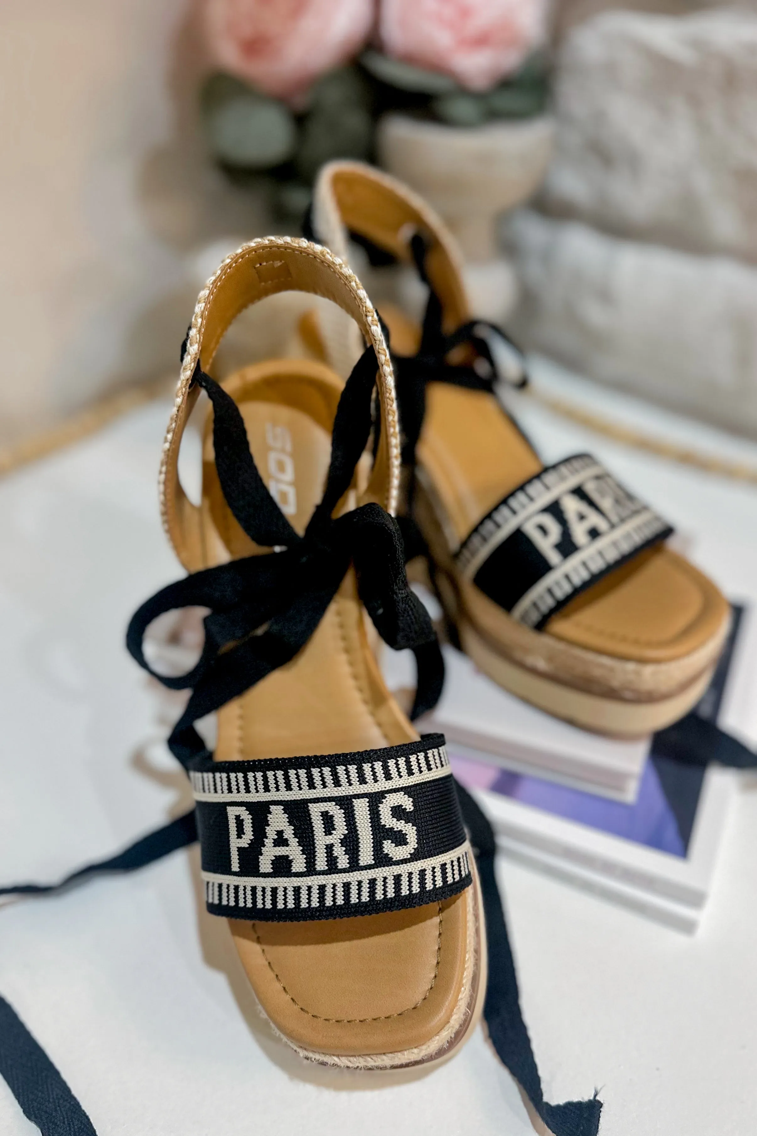 Times City Inspired Ankle Wrap Espadrille Wedge Sandals *FINAL SALE*