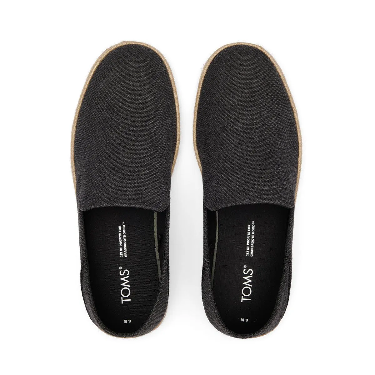 TOMS Espadrille Santiago Men - Black Recycled Cotton Canvas