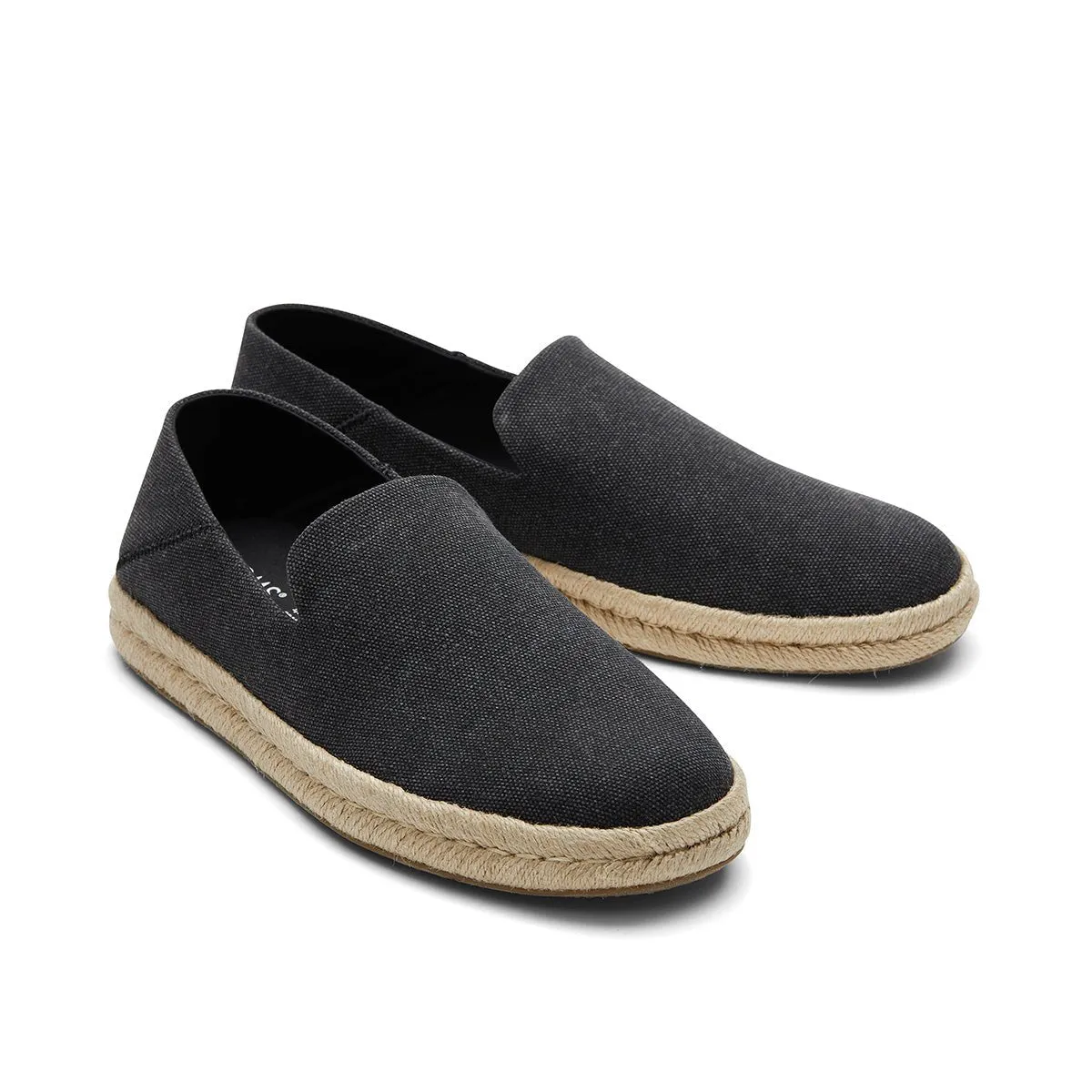 TOMS Espadrille Santiago Men - Black Recycled Cotton Canvas