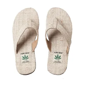 Unisex Hemp Flip Flops - Natural