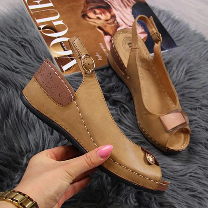 Women Casual Wedge Heel Peep Toe Sandals