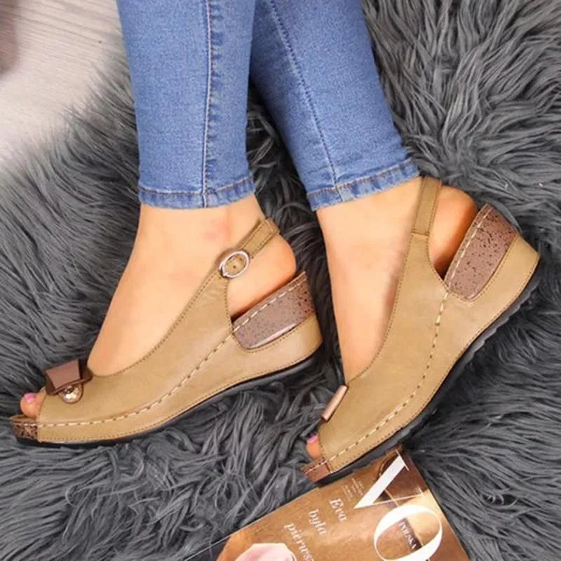 Women Casual Wedge Heel Peep Toe Sandals