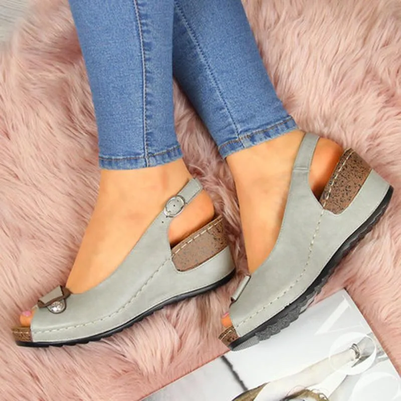 Women Casual Wedge Heel Peep Toe Sandals