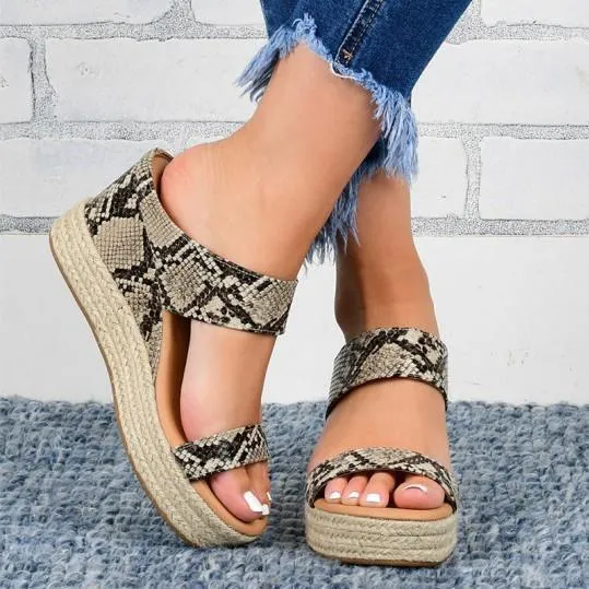 Women's espadrille wedge slip on backless sandals