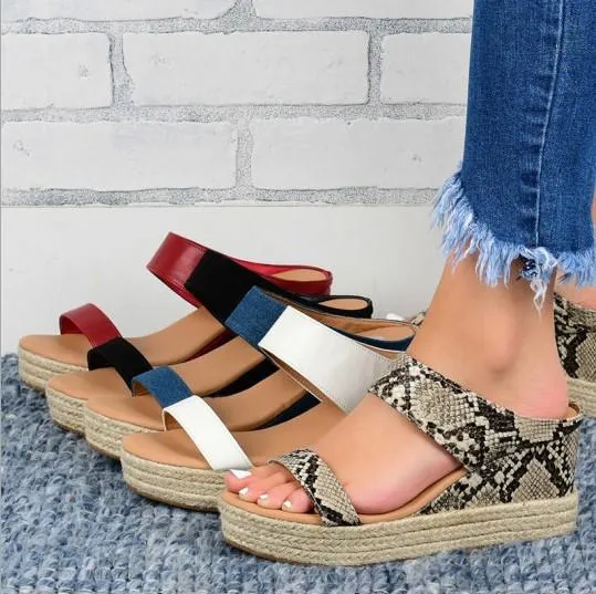 Women's espadrille wedge slip on backless sandals